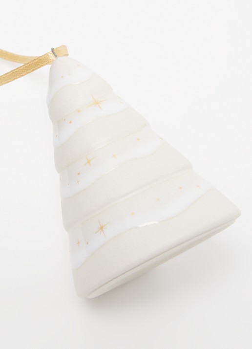 Villeroy & Boch Winter Glow Dennenboom kersthanger 7,5 cm - detail 3 gebroken wit