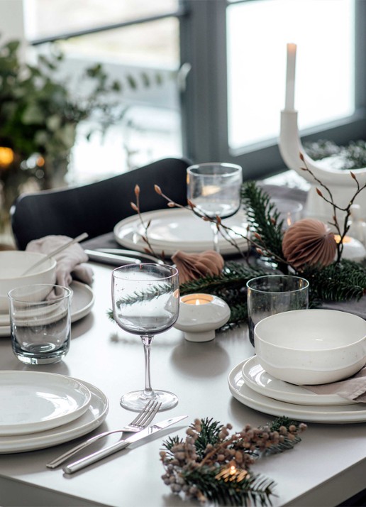 Villeroy & Boch Winter Glow U-vorm kaarshouder 20,5 cm - achterkant gebroken wit