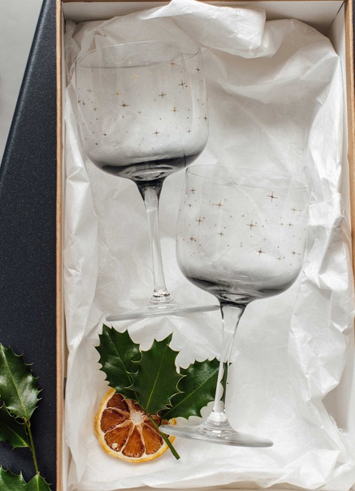 Villeroy & Boch Winter Glow witte wijnglas 27 cl set van 2 - achterkant 5 lichtgrijs