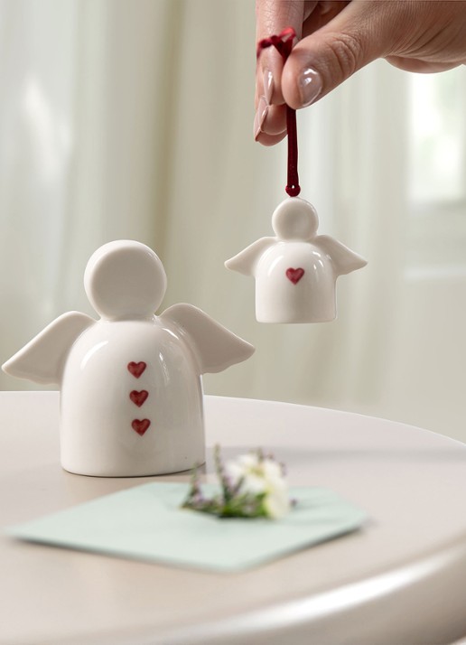 Villeroy & Boch With Love Sending Love Beschermengel ornament 5 cm - voorkant 2 wit