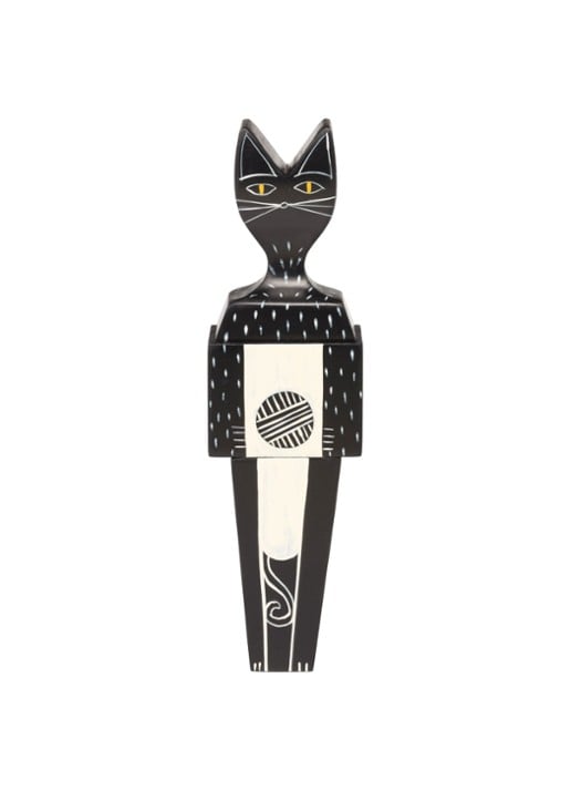 Vitra Wooden Dolls Cat small  - voorkant zwart