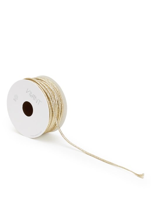 Vivant Gleam glitterkoord 20 meter x 3 mm - voorkant goud