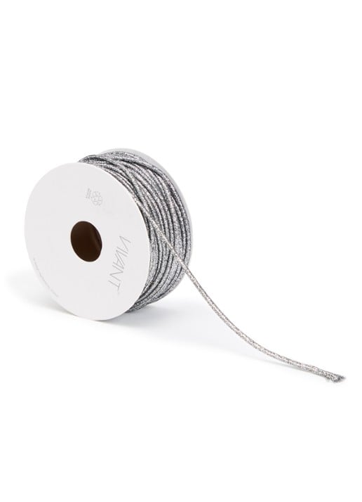 Vivant Gleam glitterkoord 20 meter x 3 mm - voorkant zilver