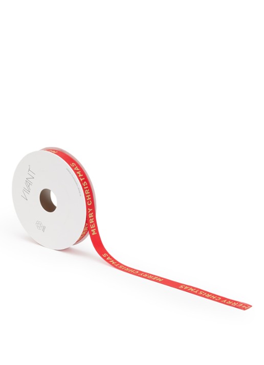 Vivant Satin Christmas kerstlint 15 meter x 12 mm - voorkant rood