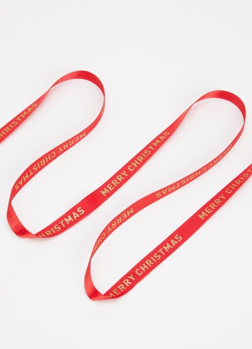 Vivant Satin Christmas kerstlint 15 meter x 12 mm - voorkant 2 rood