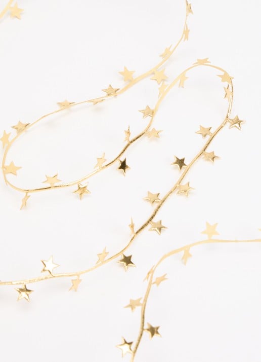 Vivant Starly kerstlint 15 meter x 25 mm - voorkant 2 goud