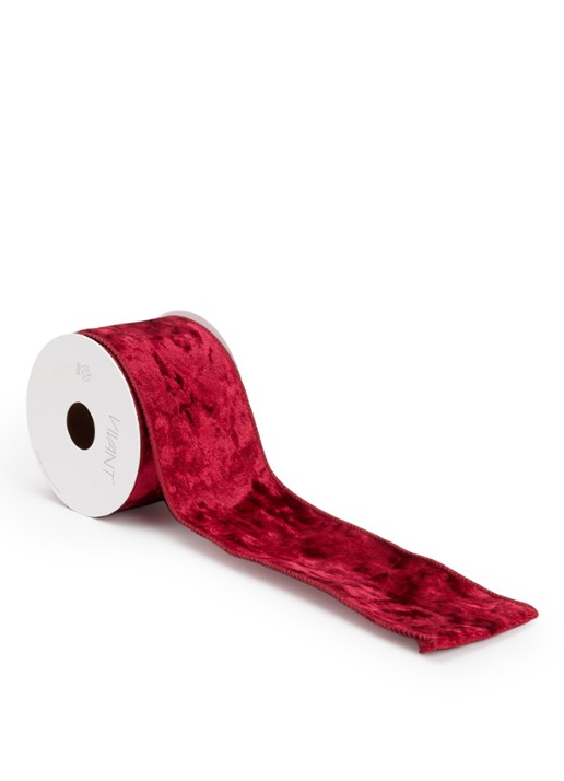 Vivant Velvet Satin Wired 3 meter x 70 mm - voorkant cranberryrood