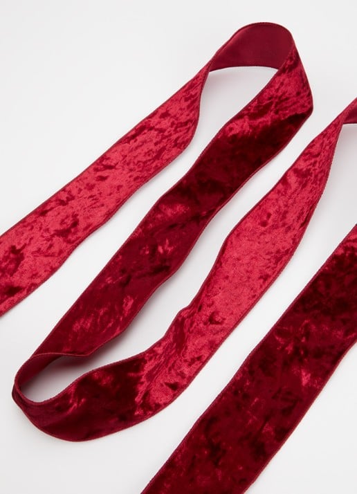 Vivant Velvet Satin Wired 3 meter x 70 mm - voorkant 2 cranberryrood