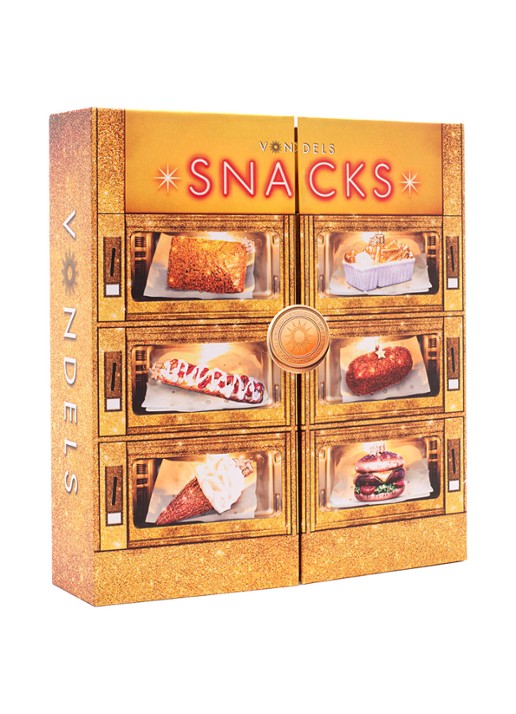 Vondels Adventskalender Snackbox kersthanger set van 6 - detail 2 goud