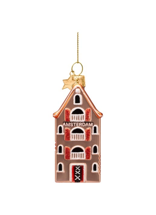 Vondels Amsterdams Kanaal Huis kersthanger 9 cm