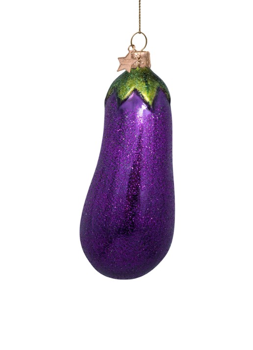 Vondels Aubergine kersthanger 11 cm - detail paars
