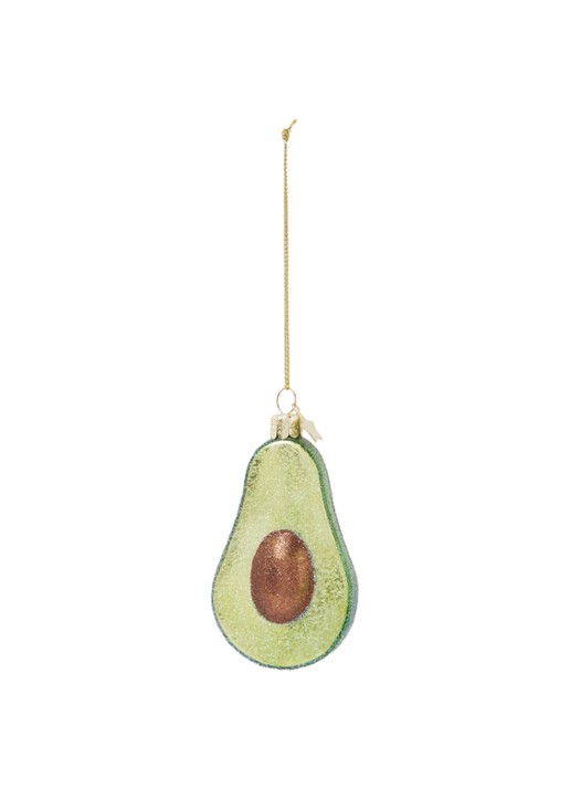 Vondels Avocado kersthanger 9 cm - voorkant 2 groen