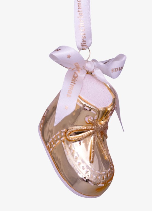 Vondels Baby's Eerste Kerst Schoen kersthanger 6 cm