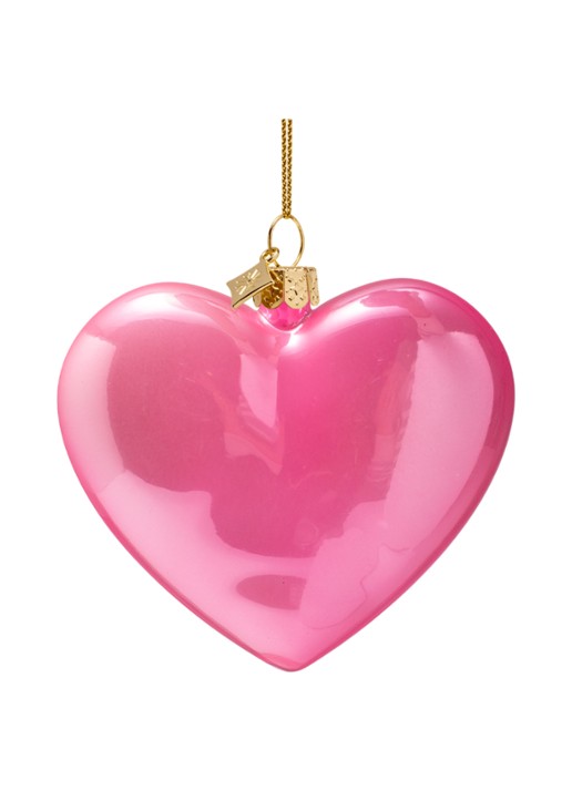 Vondels Barbie Hart Logo kersthanger 7,5 cm - achterkant 2 roze