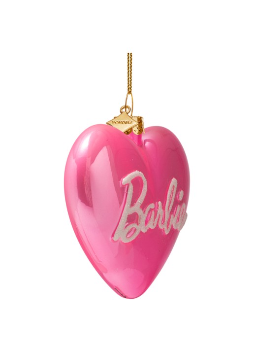 Vondels Barbie Hart Logo kersthanger 7,5 cm - voorkant 4 roze