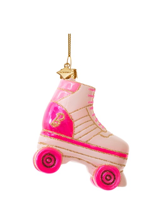 Vondels Barbie rolschaats kersthanger 8 cm - voorkant 5 wit