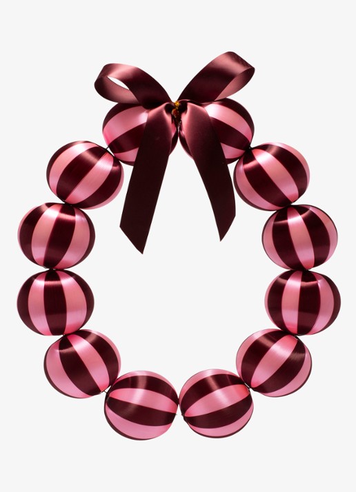 Vondels Bel kerstkrans 26,5 cm - voorkant roze