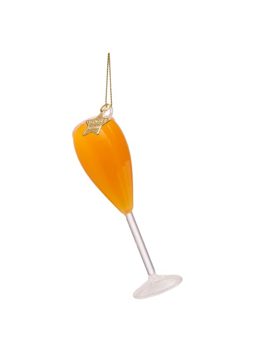 Vondels Bellini Cocktail kersthanger 12,5 cm - achterkant 4 oranje