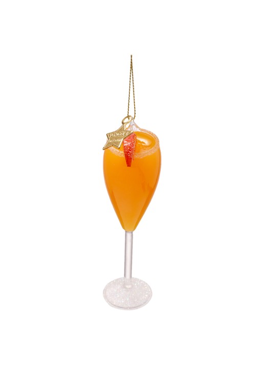 Vondels Bellini Cocktail kersthanger 12,5 cm - detail 3 oranje