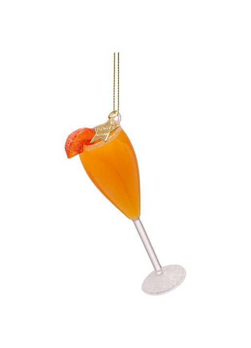 Vondels Bellini Cocktail kersthanger 12,5 cm - voorkant 2 oranje