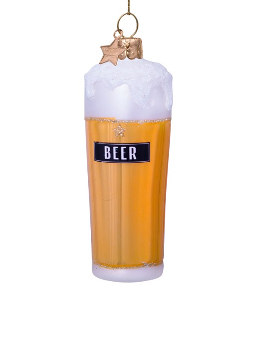 Vondels Bier in Glas kersthanger 11 cm - detail 2 multicolor
