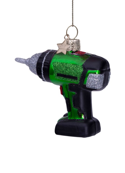 Vondels Boormachine kersthanger 8 cm - detail 4 multicolor