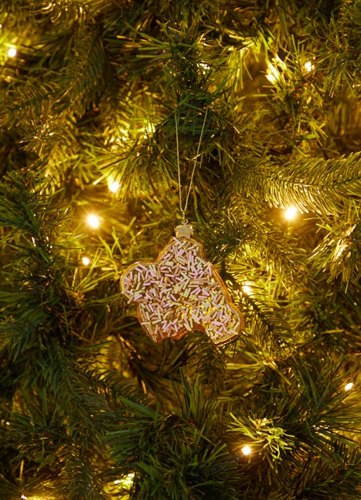 Vondels Boterham Vruchtenhagel kersthanger 9 cm - voorkant 3 goud