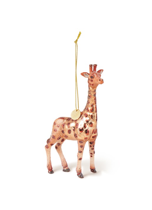 Vondels Brown Giraffe kersthanger 13 cm  - voorkant 2 bruin