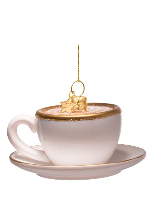 Vondels Cappuccino kersthanger 5,5 cm - achterkant 3 wit