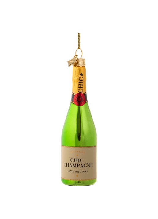 Vondels Champagne Fles kersthanger 13,5 cm
