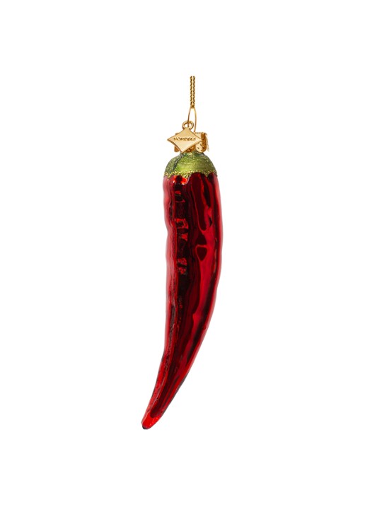 Vondels Chilipeper kersthanger 12,5 cm - achterkant 3 rood
