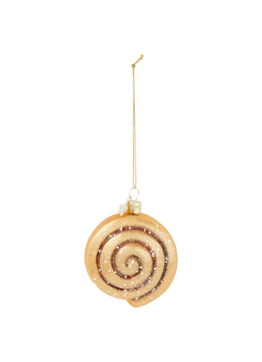 Vondels Cinnamon Roll kersthanger 8 cm - voorkant 2 goud