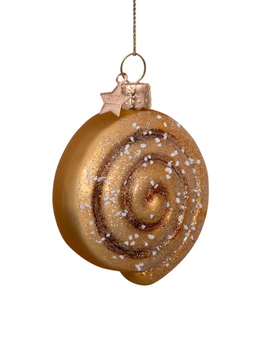 Vondels Cinnamonroll kersthanger 8 cm - detail bruin
