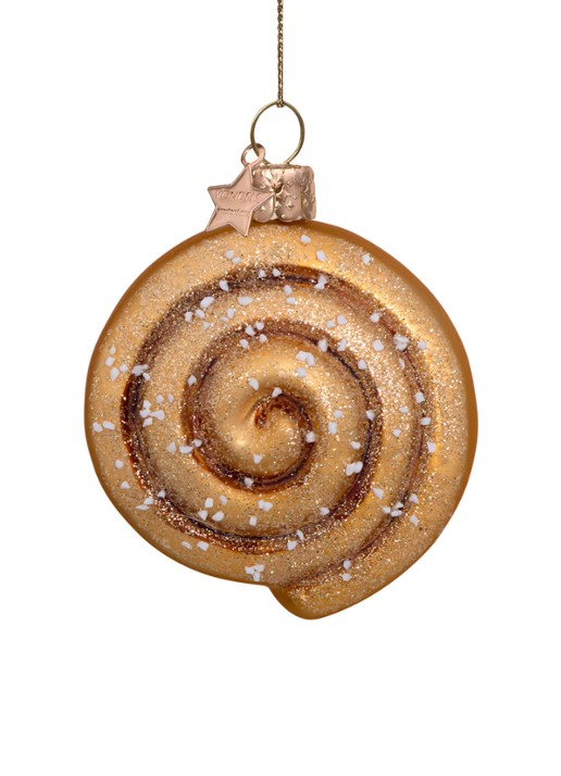 Vondels Cinnamonroll kersthanger 8 cm - voorkant 4 bruin