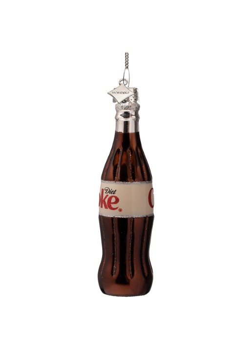 Vondels Coca Cola Diet Coke fles kersthanger 12 cm - voorkant 3 donkerbruin