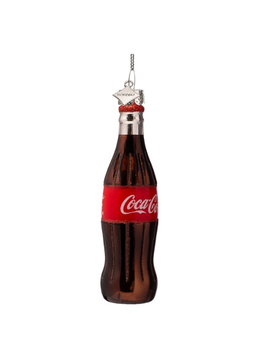 Vondels Coca Cola Fles kersthanger 12 cm - detail 3 bruin