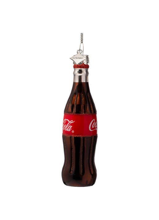 Vondels Coca Cola Fles kersthanger 12 cm - voorkant 2 bruin