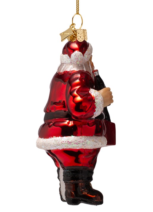 Vondels Coca Cola Kerstman kersthanger 12,5 cm - achterkant 4 rood
