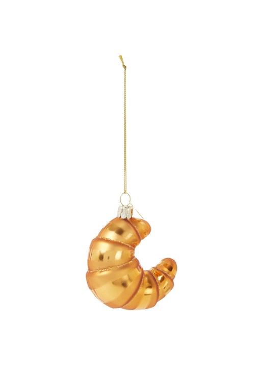 Vondels Croissant kersthanger 10 cm - voorkant goud