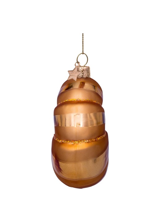 Vondels Croissant kersthanger 8 cm - detail 3 bruin