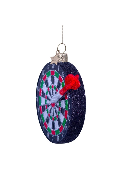 Vondels Dartbord kersthanger 8 cm - detail 3 zwart
