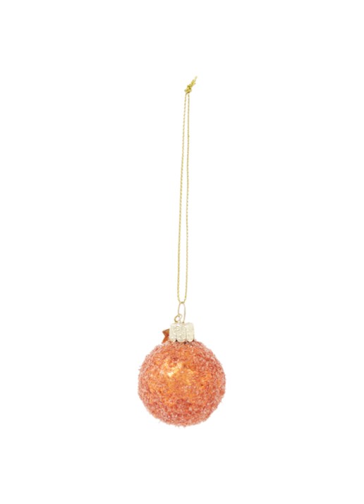 Vondels Dutch bitterbal kersthanger 6 cm - voorkant oranjebruin