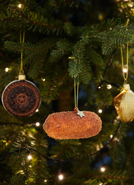 Vondels Dutch Kroket kersthanger 10 cm - voorkant 3 oranjerood