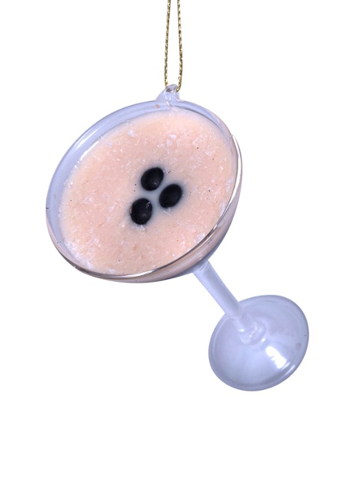 Vondels Espresso Martini kersthanger 9 cm - detail 2 donkerbruin