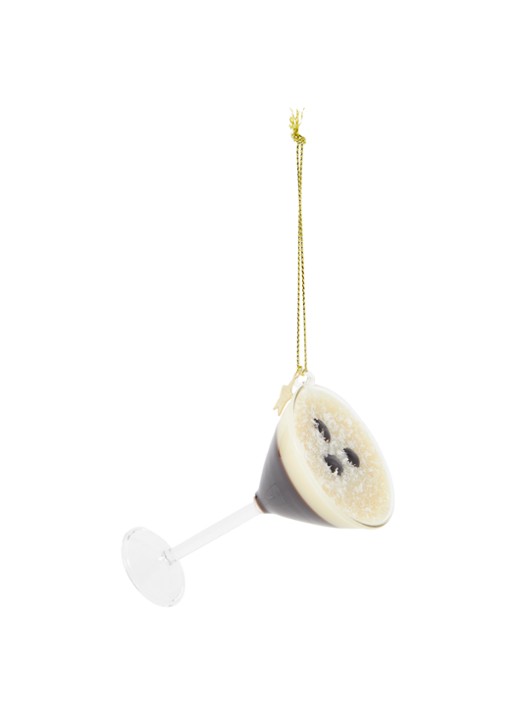 Vondels Espresso Martini kersthanger 9 cm - voorkant 2 donkerbruin