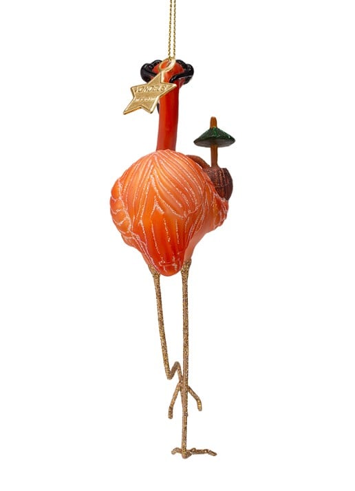 Vondels Flamingo kersthanger 16 cm - detail 4 oranje