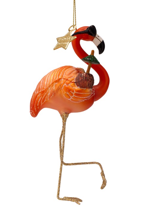 Vondels Flamingo kersthanger 16 cm