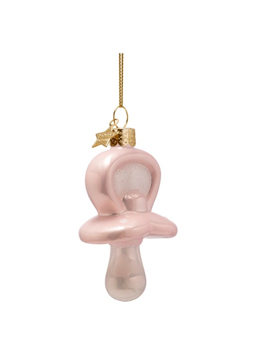 Vondels Fopspeen kersthanger 8 cm - voorkant 2 roze