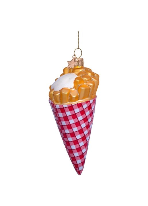 Vondels Friet met mayonaise kersthanger 12 cm