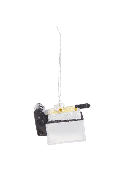 Vondels Frying Pan kersthanger 7 cm - voorkant zilver
